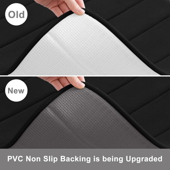 30" x 20" Black Ultra Soft and Non-Slip Bathroom Rugs Water Absorbent Bath Rug - Picture 3 of 9